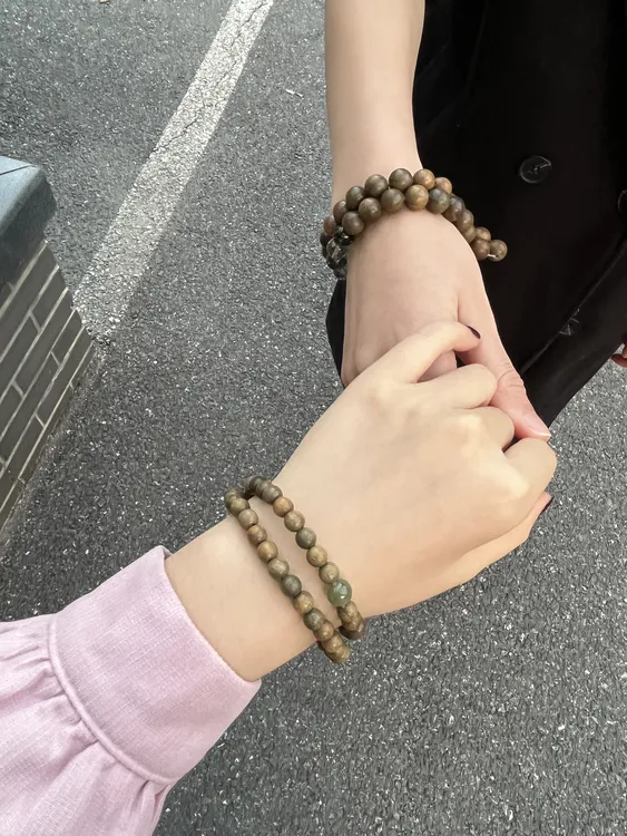 非金属木质手链 绿檀木珠子男女款风个性简约文艺范古朴饰品手串
