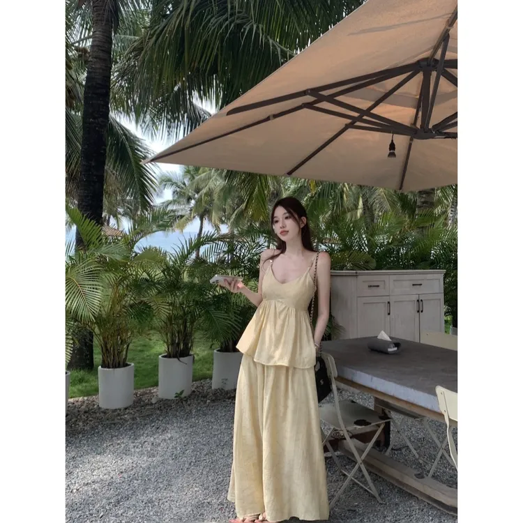 新中式国风复古气质领吊带背心女夏季法式小众温柔显瘦度假上衣