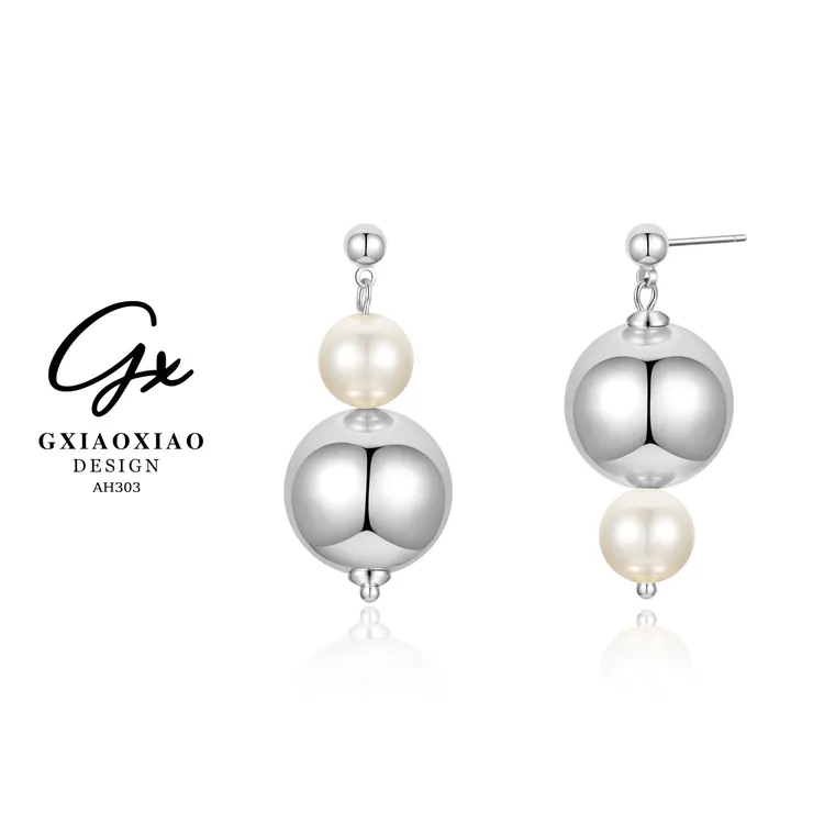 G XIAOXIAO 镀K金 【风铃海风】高级感轻奢不对称耳环 AH303