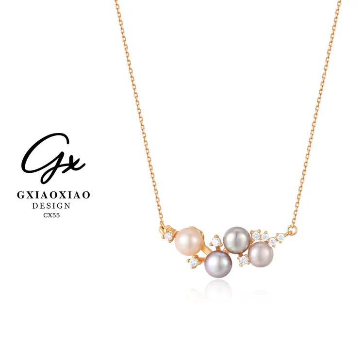 G XIAOXIAO镀K金 高级设计感优雅气质小众锁骨项链 CX55