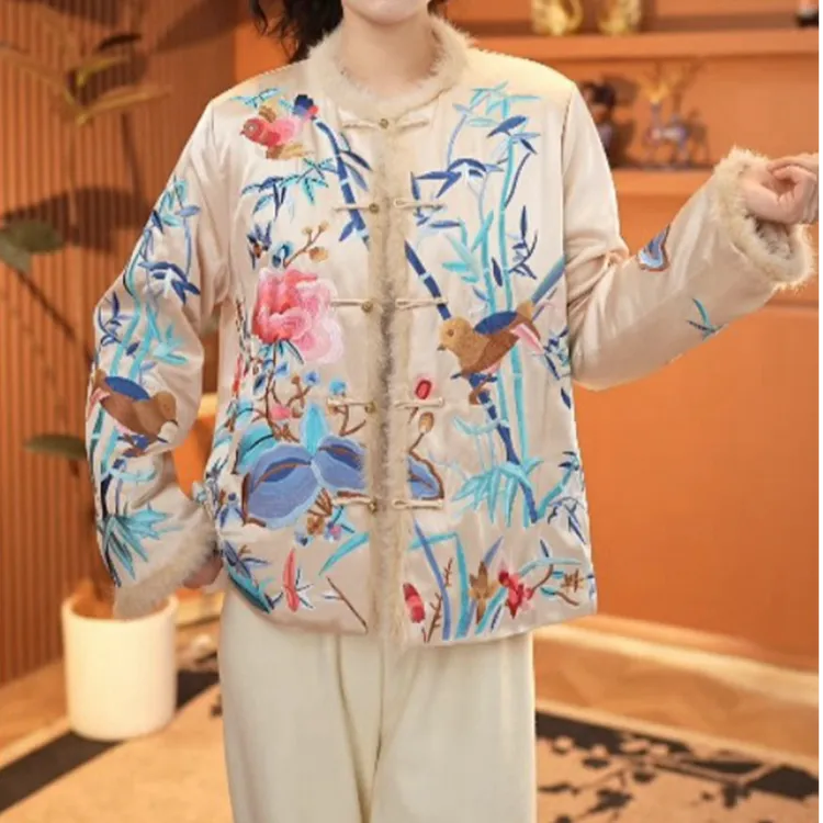 喜上眉梢！中国风重工刺绣棉衣棉服女士冬季夹棉加厚外套中式上衣