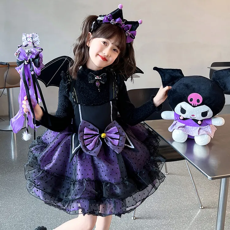 万圣节儿童服装洛丽塔公主裙女童毛衣连衣裙生日春秋款库洛米裙子