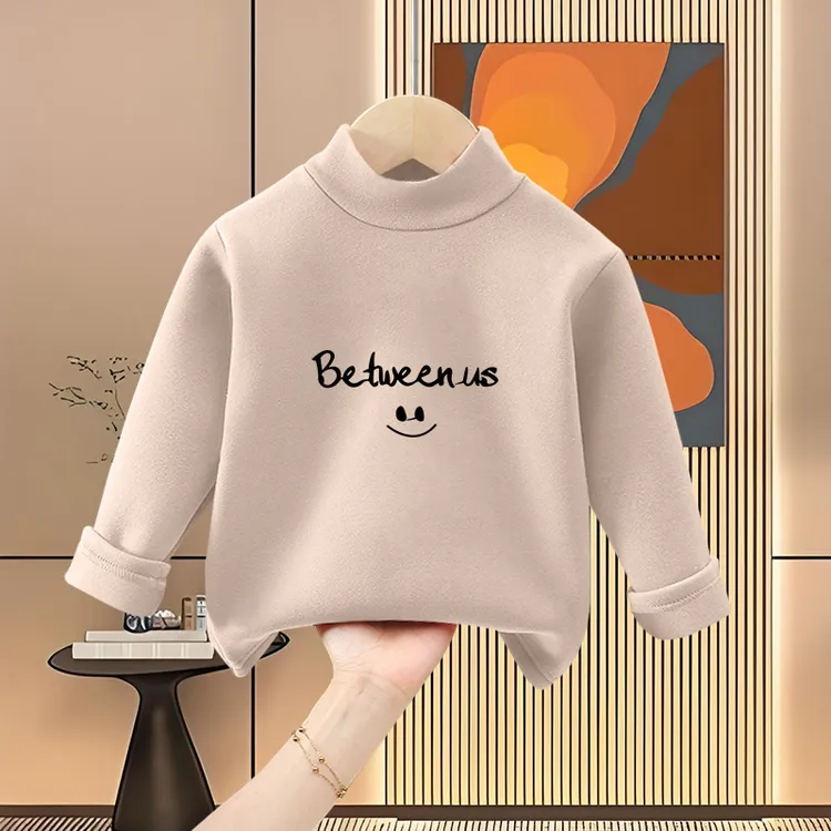 儿童双面德绒打底衫2024女童秋冬款加厚长袖T恤中大童保暖上衣潮