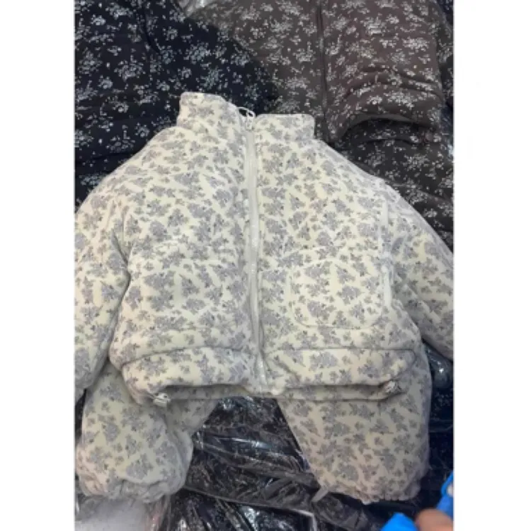 女童秋冬套装2025新款洋气儿童复古小碎花加绒加厚棉衣棉裤两件套