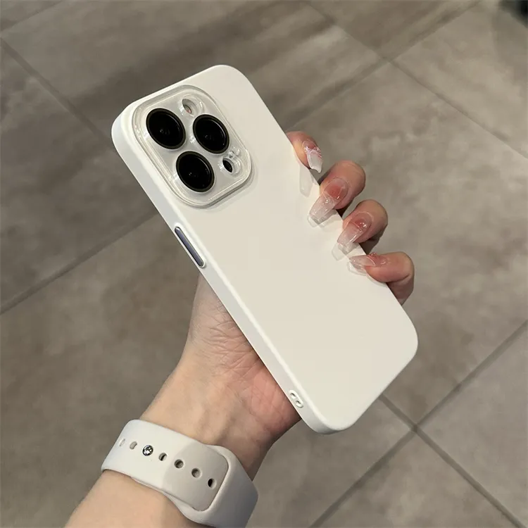 纯色磨砂苹果14promax手机壳带镜头膜iPhone13简约防指纹12硬壳11