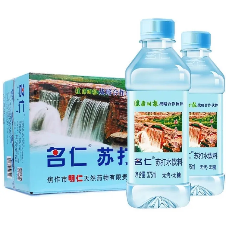 名仁苏打水原味375ml*12瓶装柠檬味薄荷味苏打6个柠檬风味饮料