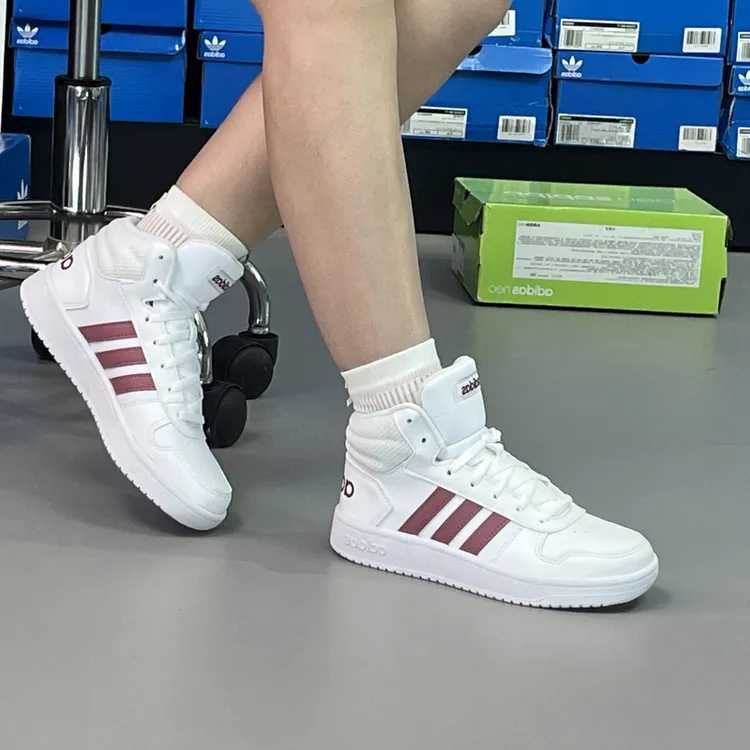 正品Adidas阿迪达斯NeoMid女子高帮防滑经典耐磨运动休闲鞋B42101