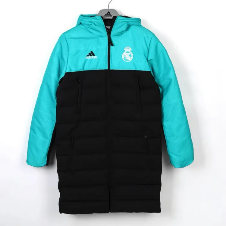Adidas阿迪达斯冬季皇马运动休闲中长款加厚保暖羽绒服 GR4269