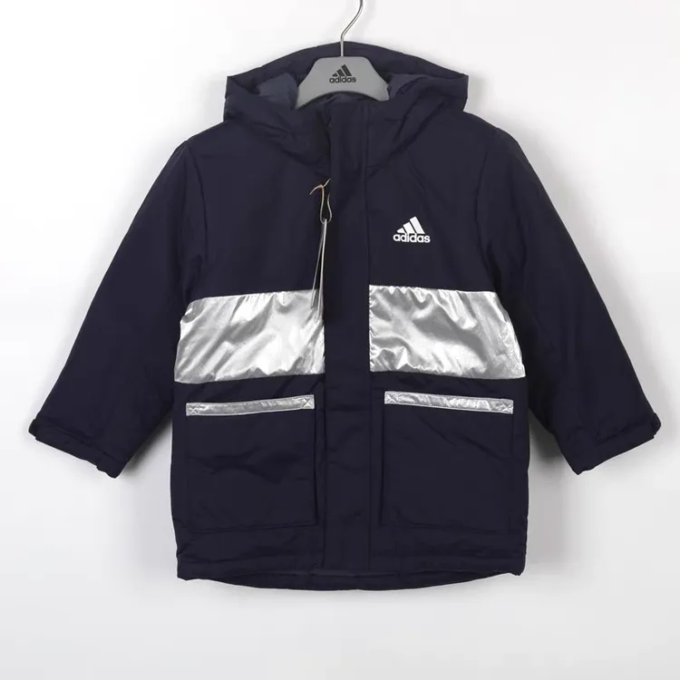 正品Adidas阿迪达斯儿童冬季运动休闲防风保暖连帽羽绒服HM9647
