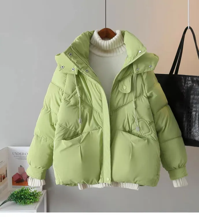 短款2024年新款冬季高档棉服韩版宽松加厚面包服小个子棉衣外套