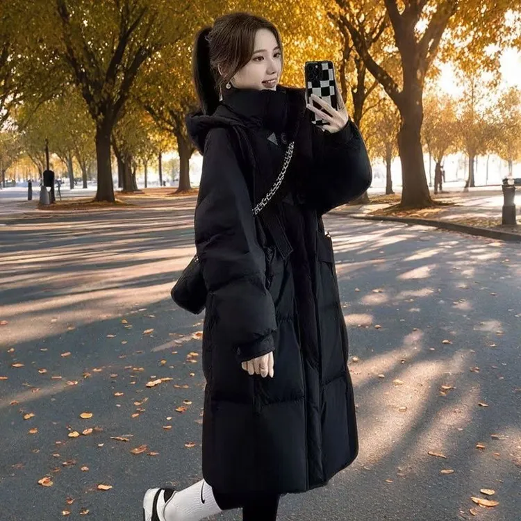 2024年冬季棉袄女时尚中长款加厚保暖棉袄韩版过膝宽松显瘦棉衣
