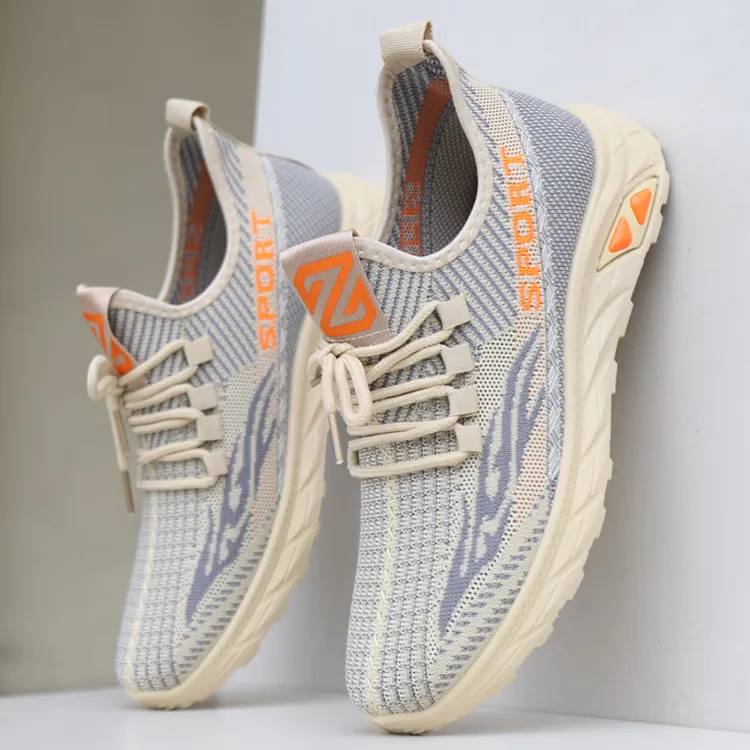 男鞋夏季轻薄透气飞织网面运动休闲鞋网鞋男士一脚蹬防滑懒人鞋子