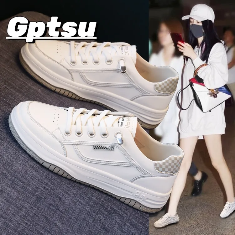 GPTSu小白鞋女秋季鞋平底女款休闲懒人一脚蹬休闲运动板鞋小白鞋