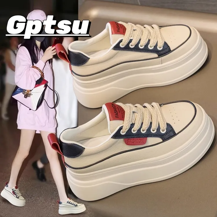 GPTSu小白鞋女夏季新款内板鞋松糕厚底百搭运动休闲透气女鞋子