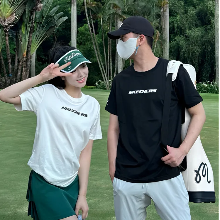 斯凯奇高尔夫舒适透气耐穿情侣T恤运动健身百搭圆领男女短袖U062