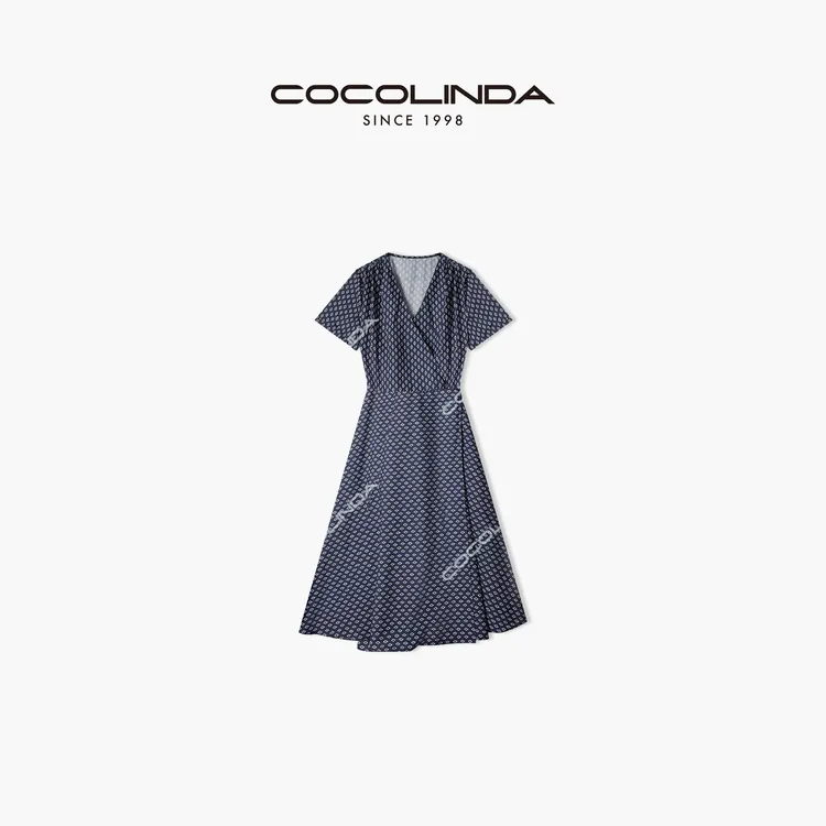 COCOLINDA“天丝亚麻”花点系带连衣裙Q1726