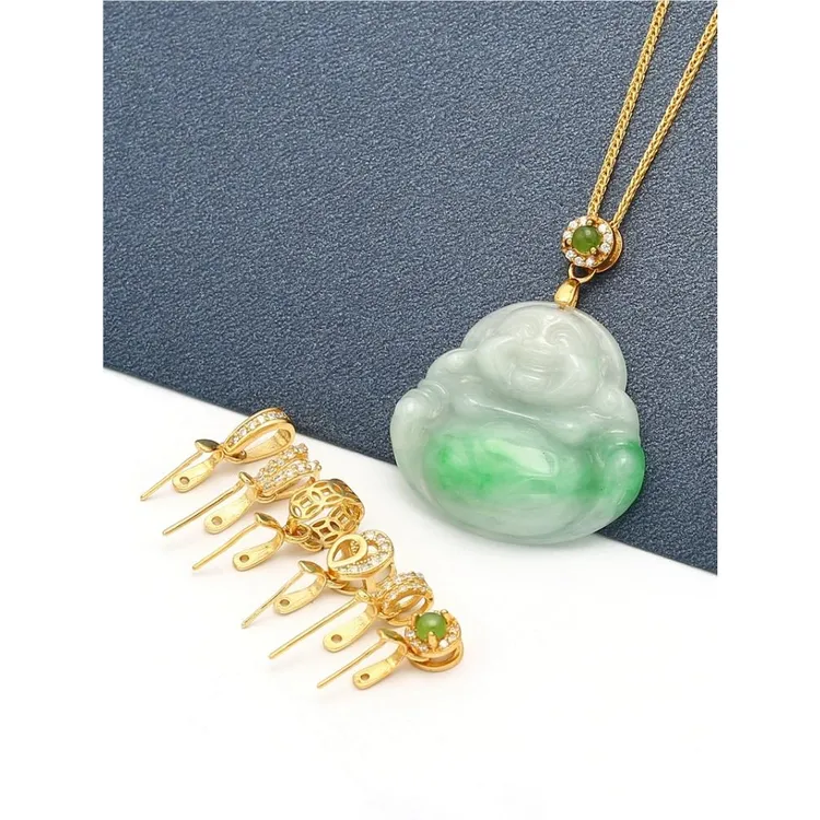 925银银制品 3.5mm内挂坠夹扣连接扣佛公斜孔精美DIY银精美简约风