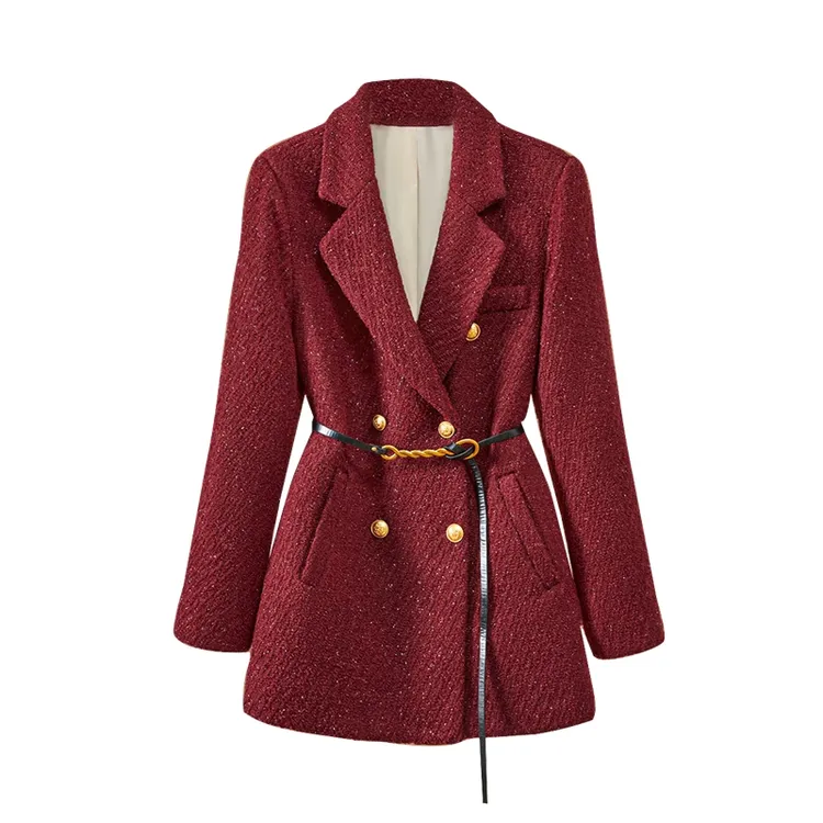 【品牌奥莱】她池2024秋冬新款女外套插袋上衣T43B4401A