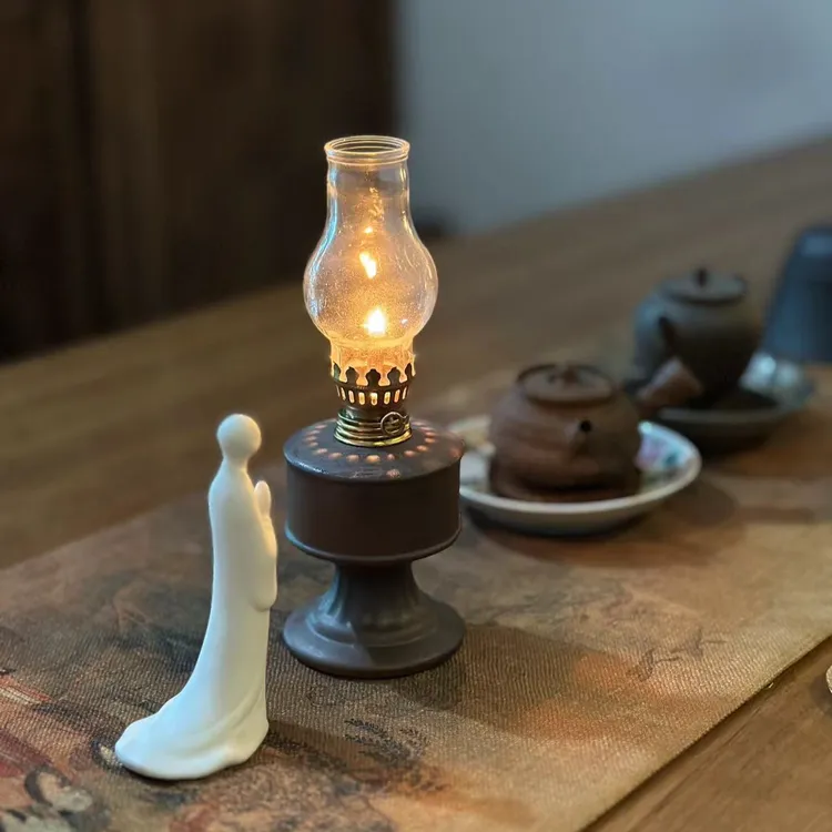 中式复古创意马灯老式燃油灯茶台氛围灯酥油灯怀旧供灯长明灯灯盏