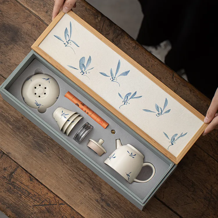 功夫茶具套装高端陶瓷茶壶轻奢带香道家用办公室小套文创伴手礼
