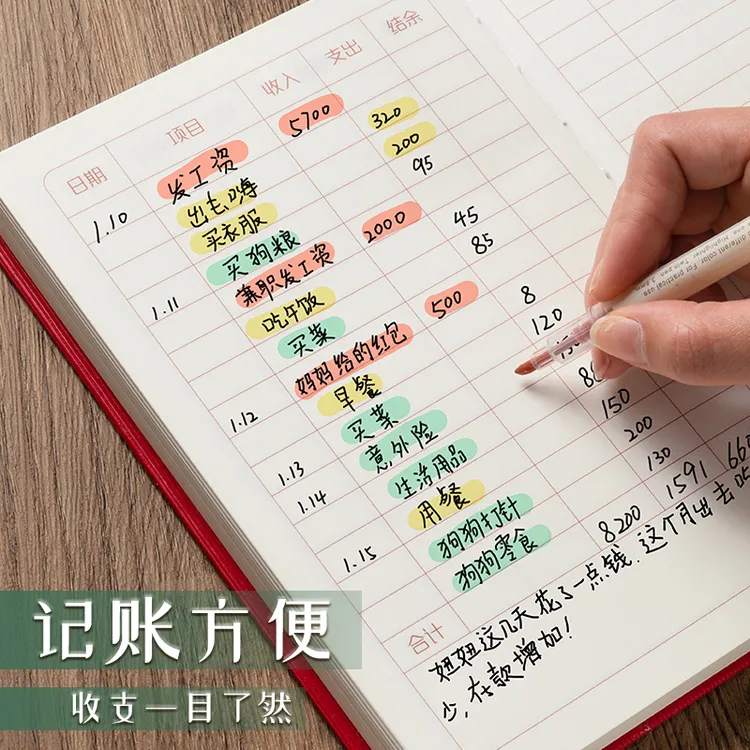 每日记账本手帐明细账家庭理财笔记本生活日常开支销收支现金本子