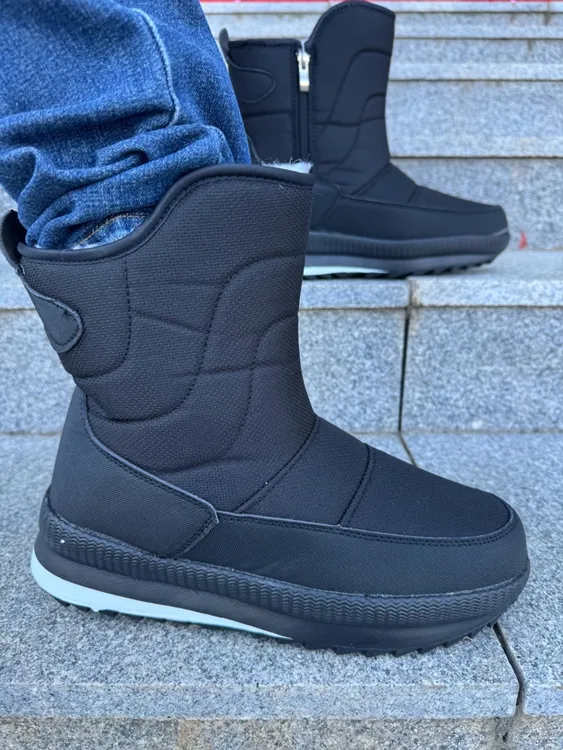 冬季超轻雪地靴保暖加绒加厚防滑骑行侧拉链款