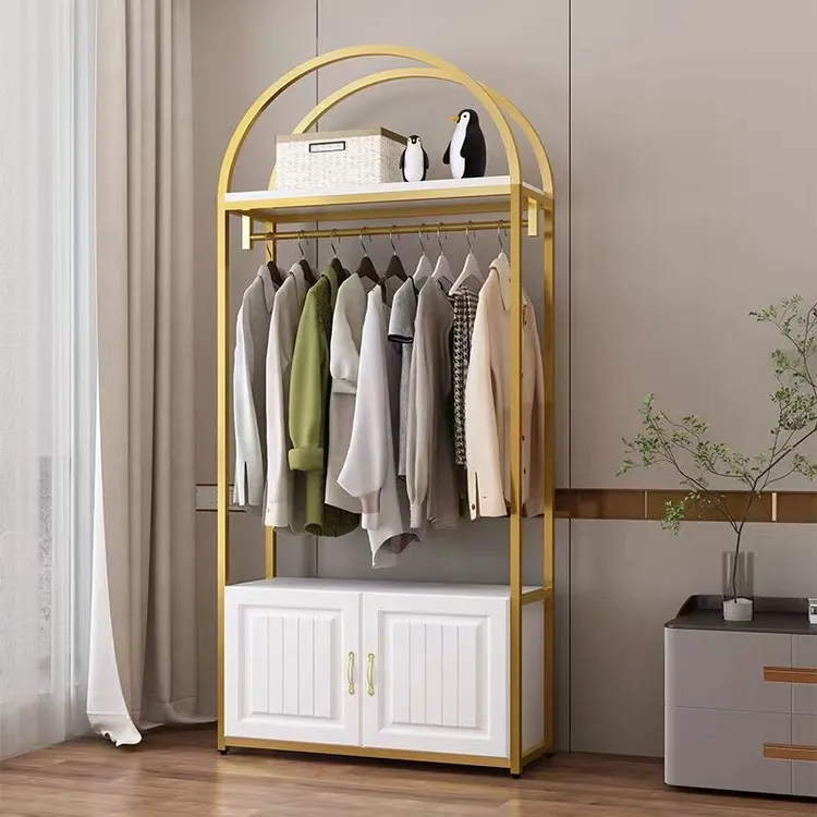 铁艺衣帽架落地式卧室门口衣柜家用挂衣架衣架客厅网红入门鞋柜