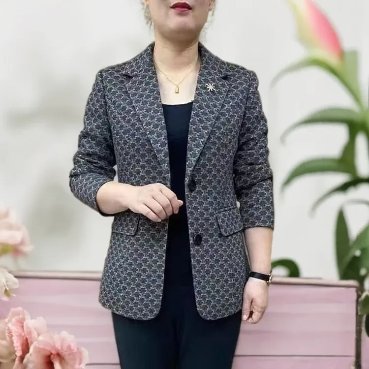 秋季新款外穿百搭上衣外搭时尚显瘦西装外套高档洋气西服妈妈装