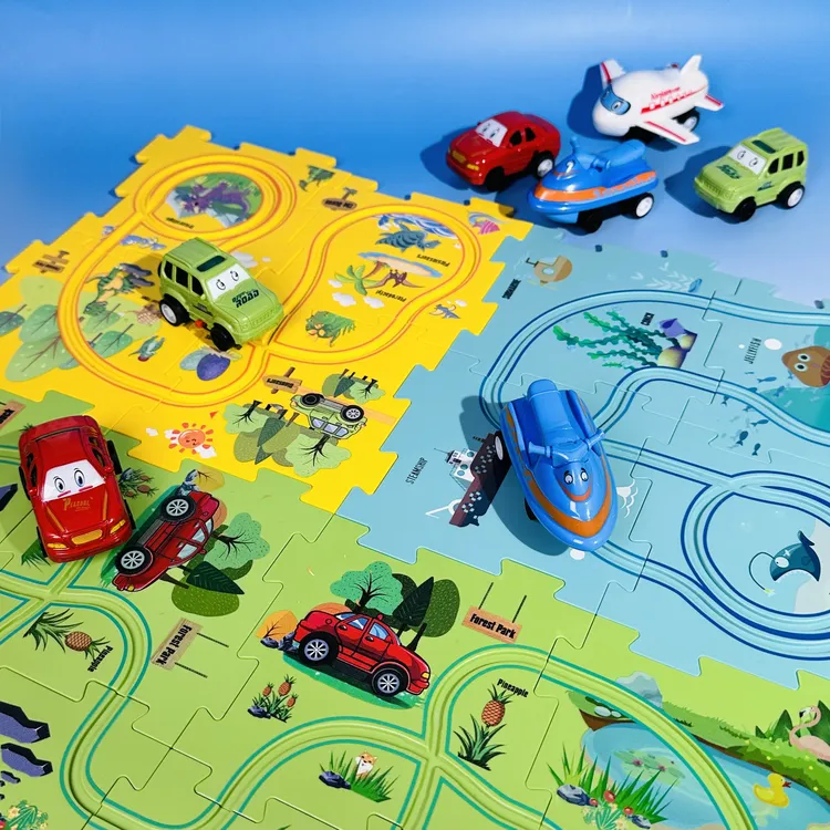 【送孩子的礼物】儿童益智早教DIY 拼图轨道车玩具孩子超喜欢的礼物商品图