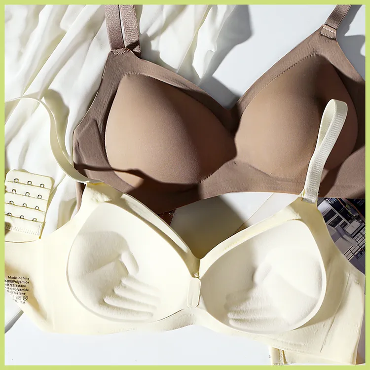 固定杯果冻胶内衣女聚拢无痕薄款显小运动透气ol美背文胸舒适性感
