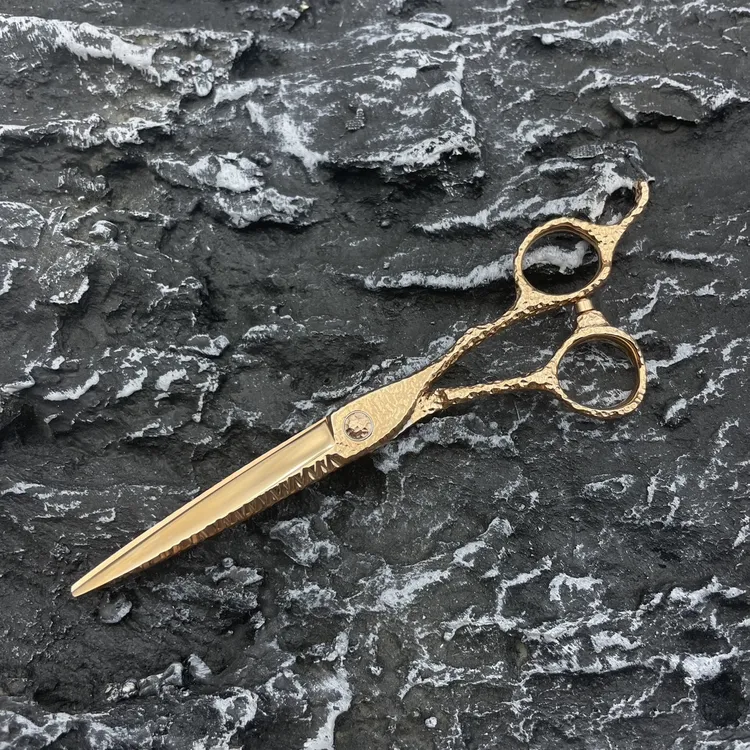 6.5寸玫瑰金槌钼综合理发剪搭配木盒发型师理发师手工剪刀