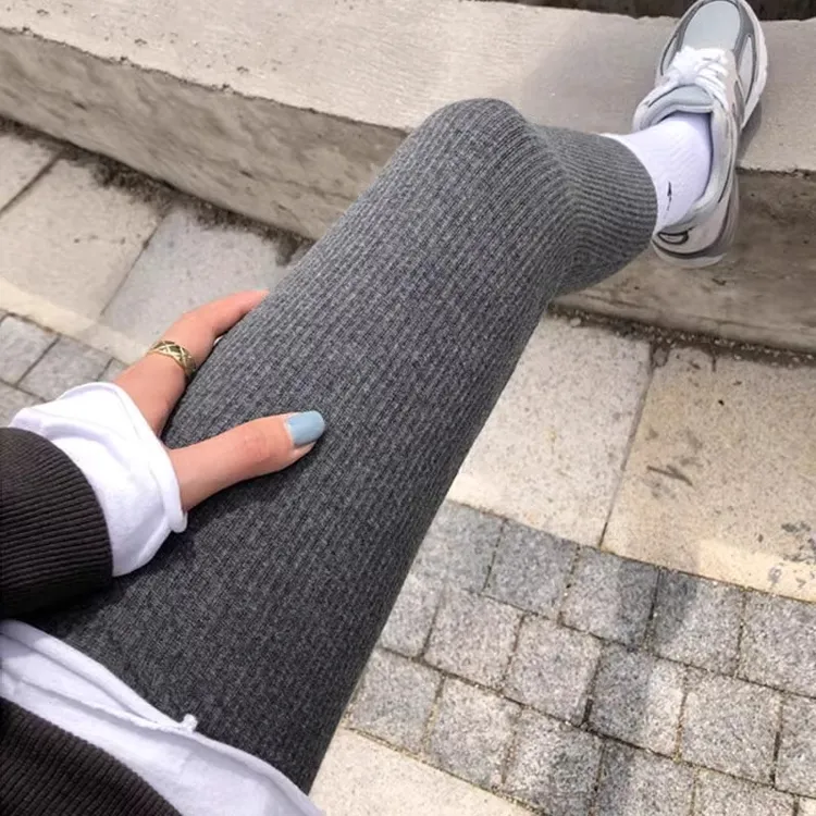 裤子女外穿春秋冬季薄款加绒加厚螺纹打底棉裤保暖秋裤内穿安全裤