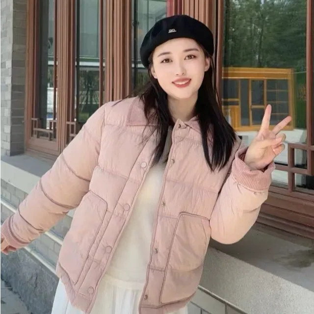 907昕宇家新款灯芯绒拼接棉服外套
