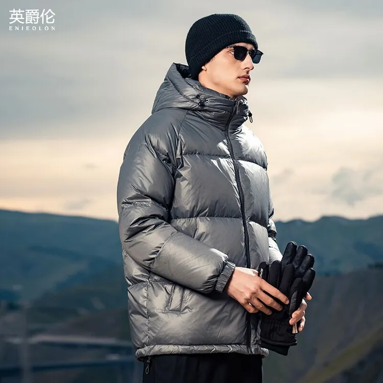 高充绒量连帽羽绒服 冬季新款男士 大朵白鸭绒加厚外套YR711-2