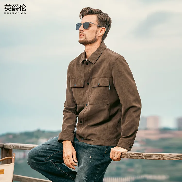 PU皮衣外套男美式复古美拉德机车服痞帅翻领工装皮夹克外套P524