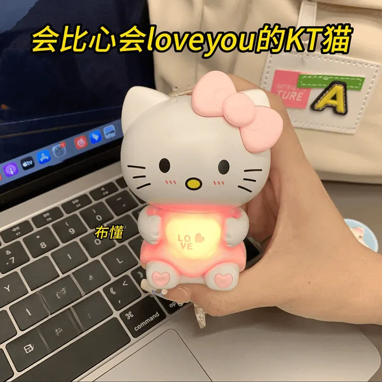比心KT猫会说iloveyou爱心发光玩具表白凯蒂猫生日礼物节日礼物