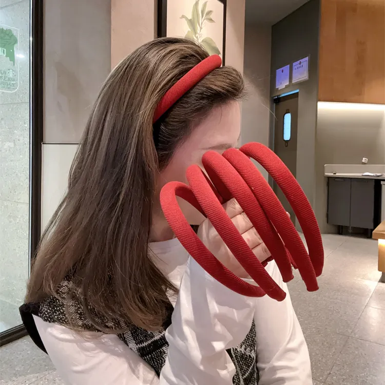细款头箍~酒红色发箍高颅顶宽边压头发气质新年圣诞节发卡跨年