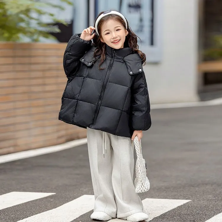 女童冬装羽绒服2024年新款洋气宝宝棉袄加厚保暖儿童连帽棉服外套