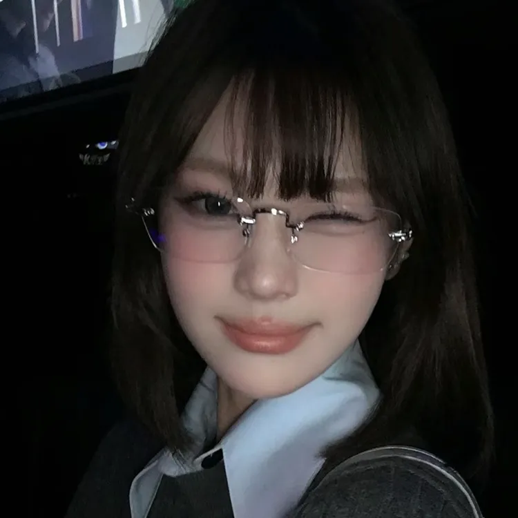 【女款尺寸非男款】御姐高智无框眼镜女高级感无边框纯欲无度数镜框商品图