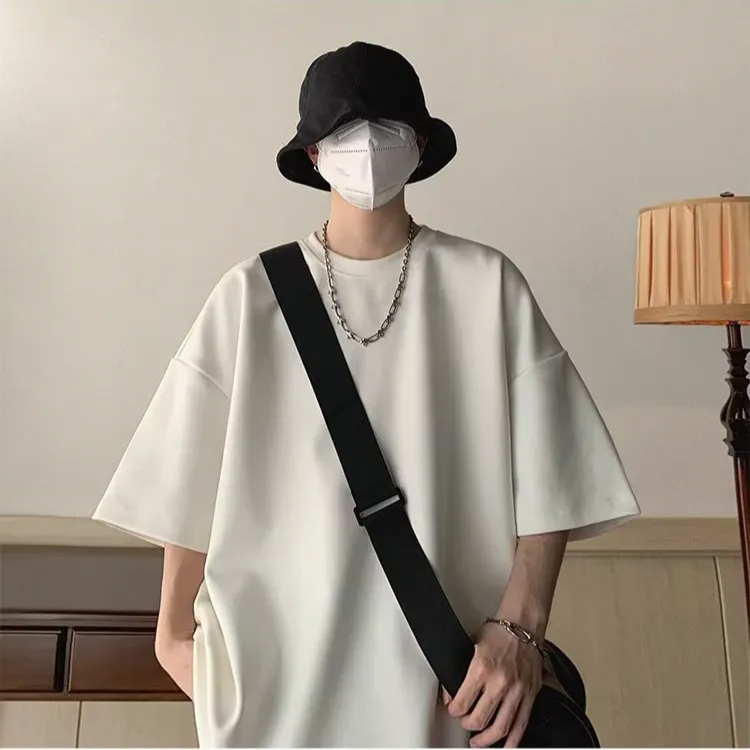 手工DIY重磅T恤新款宽松休闲短袖上衣潮牌潮流美式半袖体恤