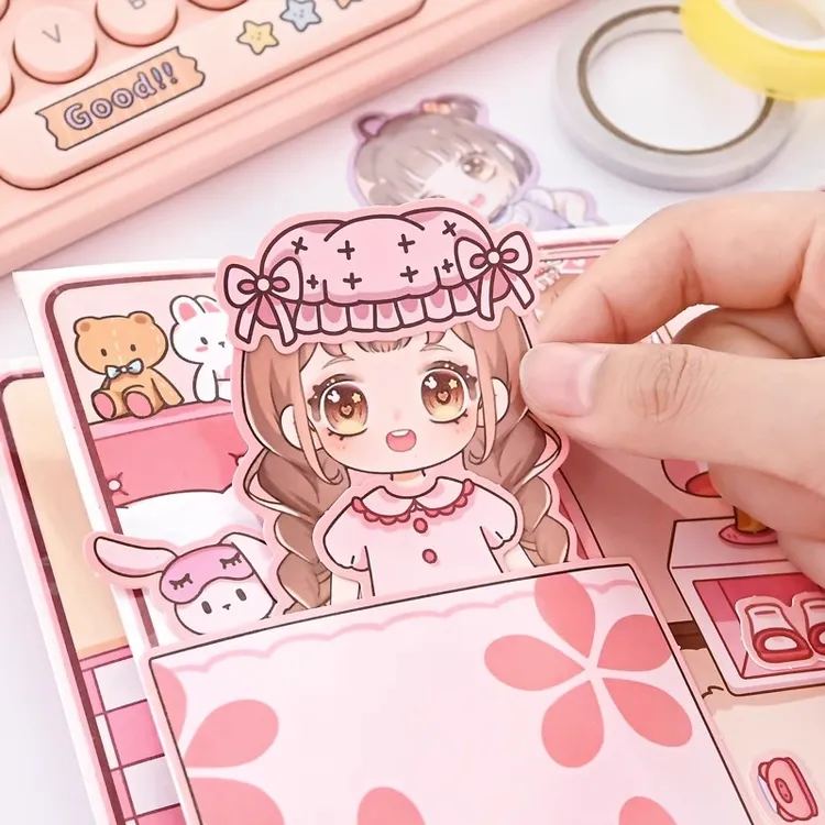 小满小满新款卡通人物安静书diy材料免裁剪版不用剪儿童女孩玩具