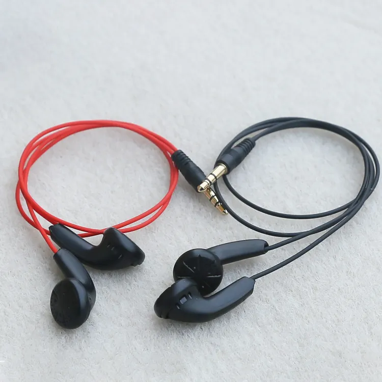 短线耳机 38cm有线双耳耳塞式 通用颈戴mp3蓝牙线 平头塞  立体声