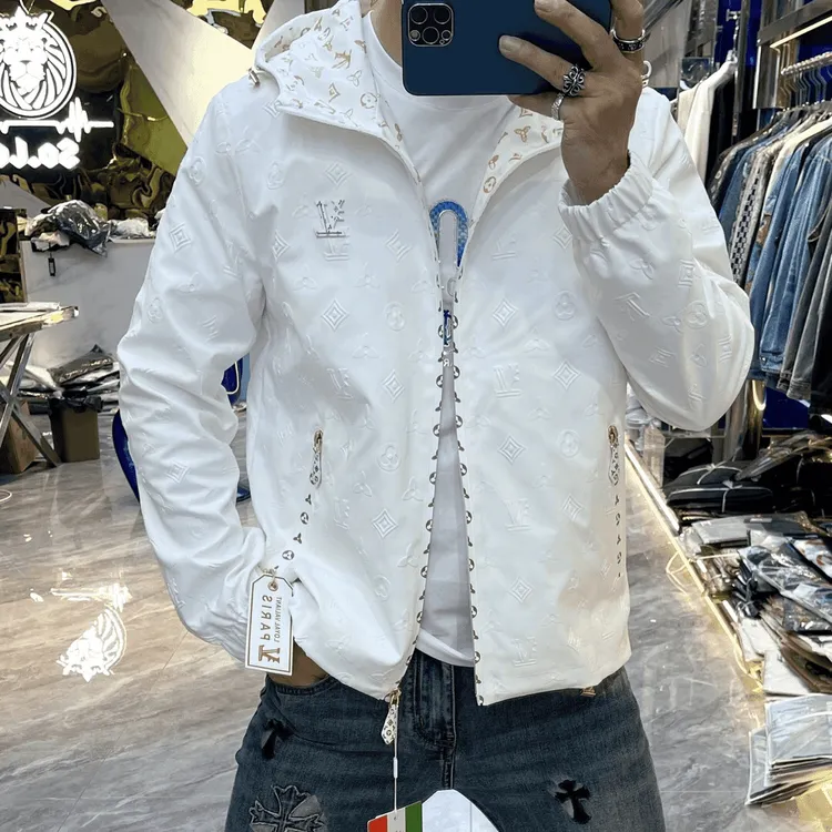 春季新品轻奢男装2024男士连帽夹克时尚舒适百搭潮流帅气修身外套