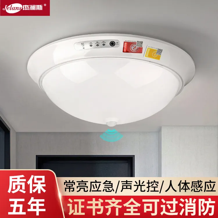 应急吸顶灯家用车库应急灯人体感应应急灯应急照明灯楼梯感应灯