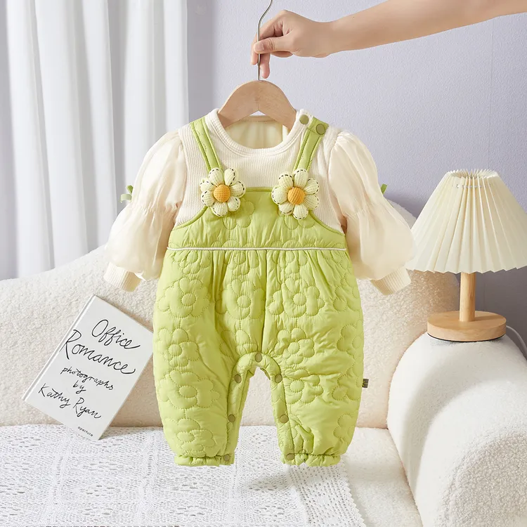 本印苏拉婴儿衣服宝宝连体衣云朵夹棉新生儿衣服秋冬加厚 BQD3239