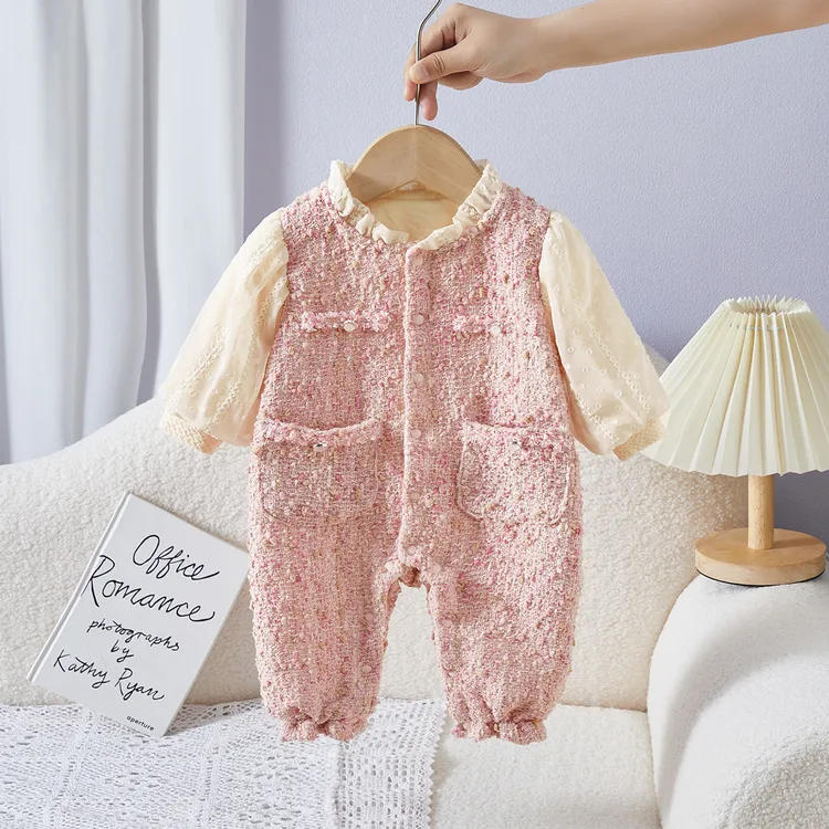 本印苏拉婴儿衣服秋冬加绒小香风宝宝衣服小公主衣服 CHQD2340