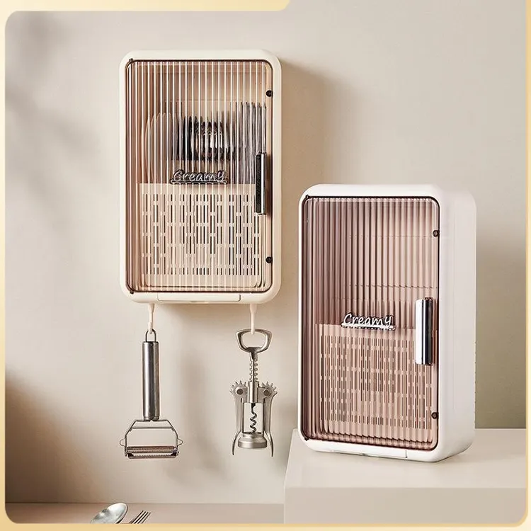 厨房筷子筒壁挂式筷子收纳盒带盖防尘筷笼家用沥水餐具勺子筷篓架