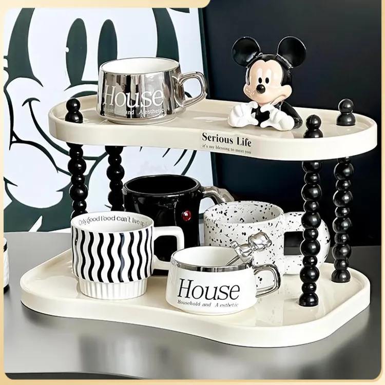 水杯架杯子收纳置物架高级感轻奢咖啡杯双层放置架茶杯收藏展示架