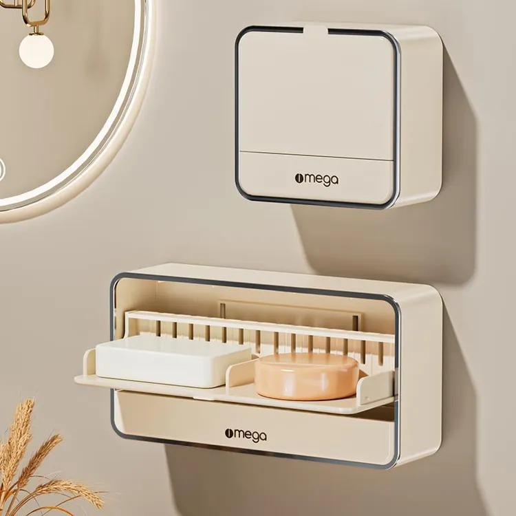 香皂盒免打孔肥皂盒壁挂式家用高档沥水浴室卫生间收纳香皂置物架