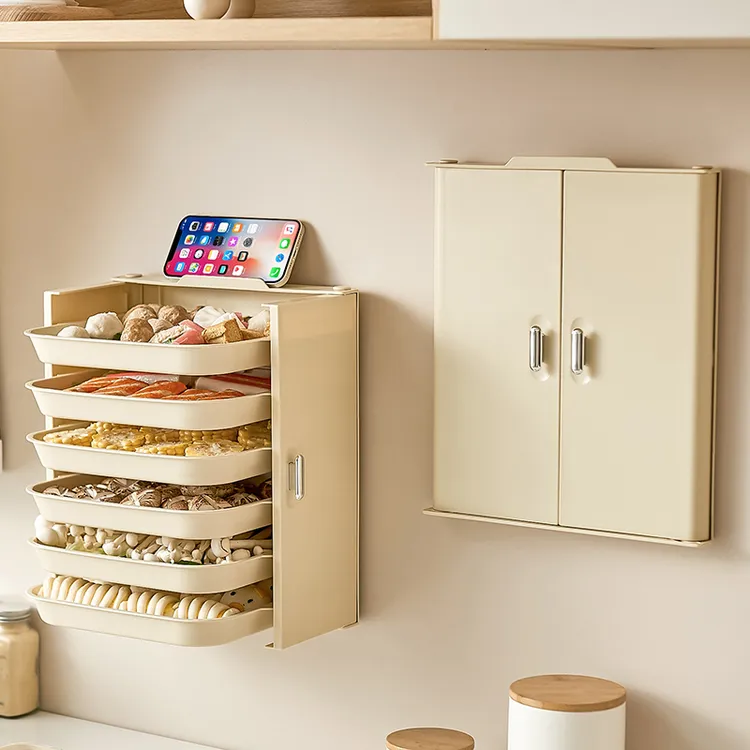 厨房备菜盘可折叠壁挂火锅神器网红家用多层分格切菜配菜盘置物架